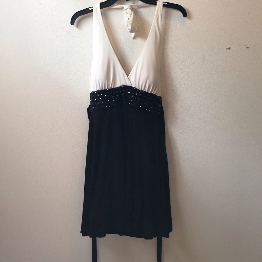 Black and white midi dress